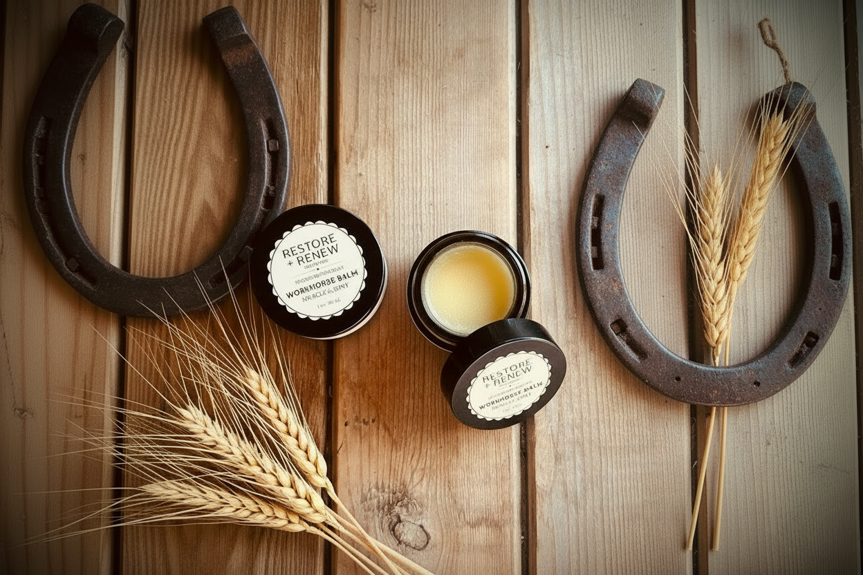 Workhorse Balm with U-shaped horseshoes